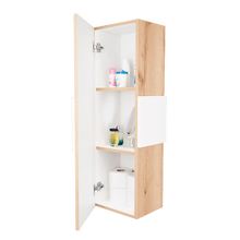Gabinete de Baño Picasso, Blanco y Café Claro, con Espacio Para Guardar Objetos de Aseo   X2