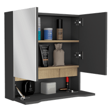 Gabinete De Baño Vicent color Plata Oscuro Y Cafe Claro Para Baño.