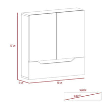Gabinete de Baño Vicent, Plata Oscuro y Café Claro, con Espejo X2