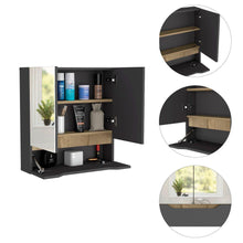 Gabinete De Baño Vicent color Plata Oscuro Y Cafe Claro Para Baño.