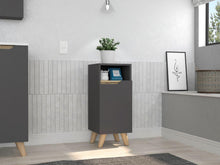 Gabinete de Baño Vicent, Plata Oscuro y Café Claro, con Variedad De Entrepaños X2