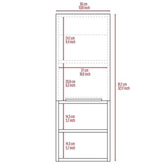 Gabinete de Baño Real, Gris, con Tres Entrepaños ZF