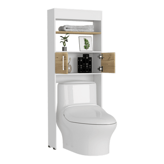 Gabinete de Baño Aqua 5, Café Claro y Blanco Duqueza , con Dos Puertas Para Su Almacenamiento