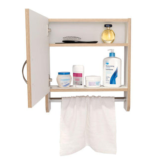 Gabinete de Baño Aqua, Beige y Blanco, Incluye Espejo