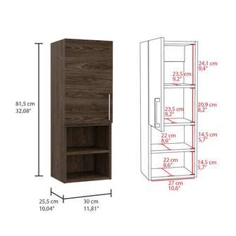 Gabinete de Baño Apolis, Chocolate, con Espacio Para Guardar Objetos de Aseo Personal