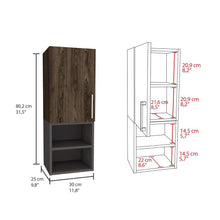 Gabinete de Baño Oporto, Chocolate y Plata Oscuro, con espacio para guardar objetos de aseo personal