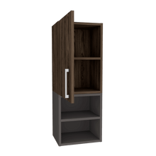 Gabinete de Baño Oporto, Chocolate y Plata Oscuro, con espacio para guardar objetos de aseo personal