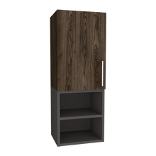 Gabinete de Baño Oporto, Chocolate y Plata Oscuro, con espacio para guardar objetos de aseo personal X2