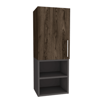 Gabinete de Baño Oporto, Chocolate y Plata Oscuro, con espacio para guardar objetos de aseo personal X2