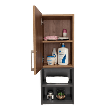 Gabinete de Baño Oporto, Miel y Plata Oscuro, con espacio para guardar objetos de aseo personal