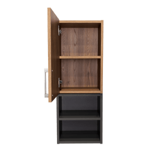 Gabinete de Baño Oporto, Miel y Plata Oscuro, con espacio para guardar objetos de aseo personal