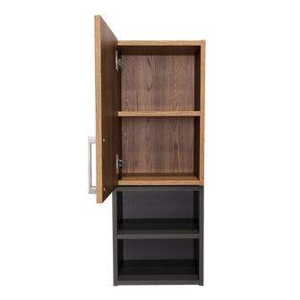 Gabinete de Baño Oporto, Miel y Plata Oscuro, con espacio para guardar objetos de aseo personal