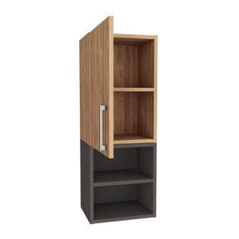 Gabinete de Baño Oporto, Miel y Plata Oscuro, con espacio para guardar objetos de aseo personal X2