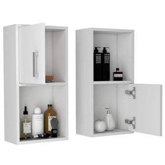 Gabinete de Baño Aqua 4, Blanco, con Puerta Abatible X2