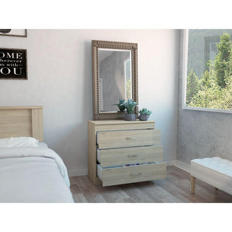 Organizador Galileo, Beige y Blanco, con Tres Cajoneras Ud