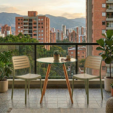 Set de 4 Sillas Carolina, Color Verde Olivo y Beige, con Espaldar de Líneas Horizontales
