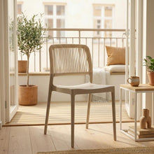 Silla Houston, Color Taupe, con Espaldar Tejido