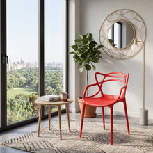 Silla Palermo, Color Rojo, con Espaldar y Diseño Moderno