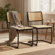 Silla Vintage, Negro y Beige, con Espaldar Transpirable y Diseño Retro