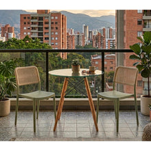 Set de 4 Sillas Austin, Color Verde Olivo, con Espaldar Tejido