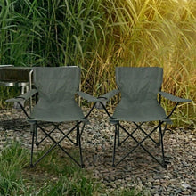 Silla Plegable Camping Tanzania, Gris Oscuro, con Portavasos