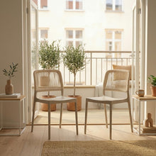 Silla Houston, Color Taupe, con Espaldar Tejido