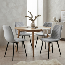 Set de 4 Sillas de Comedor Sorrento, Gris Claro, con Espaldar y Diseño Moderno