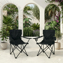 Set de 2 Sillas Plegable Camping Tanzania, Negro, Incluye Bolsa de Transporte