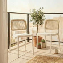 Set de 2 Sillas Houston, Color Blanco, con Espaldar Tejido