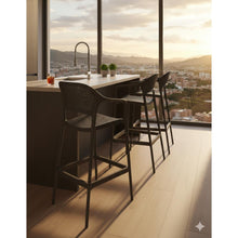 Set de 4 Sillas para Bar Curitiva, Negro, con Reposa Pies Doble Proposito