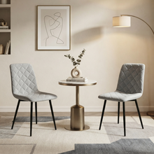 Set de 4 Sillas de Comedor Sorrento, Gris Claro, con Espaldar y Diseño Moderno