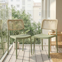 Set de 4 Sillas Austin, Color Verde Olivo, con Espaldar Tejido