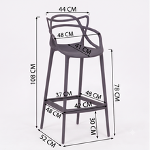 Silla para Bar Palermo, Blanco, con Reposa Pies Doble Propósito