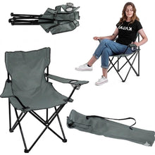 Set de 4 Sillas Plegable Camping Tanzania, Gris Oscuro, con Portavasos