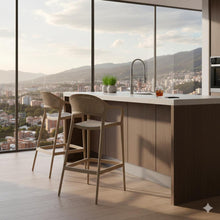 Set de 4 Sillas para Bar Curitiva, Taupe, con Reposa Pies Doble Proposito