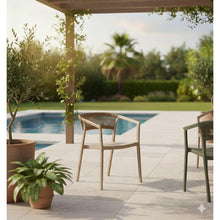Silla Bali, Taupe, Con espaldar en cuerdas y diseño Moderno
