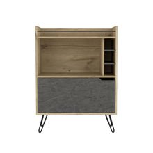 Bar Monaco, Café Claro y Piedra, con Una Puerta Abatible y Patas Metálicas