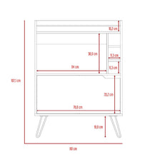 Bar Monaco, Café Claro y Piedra, con Una Puerta Abatible y Patas Metálicas