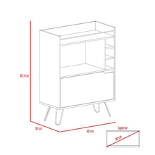 Bar Monaco, Café Claro y Piedra, con Una Puerta Abatible y Patas Metálicas