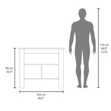 Barra de Cocina Cala, Beige y Wengue, con Amplia Superficie En La Mesa ZF