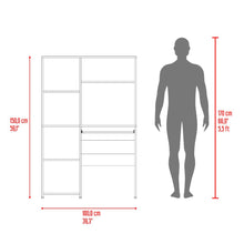 Escritorio Biblioteca Alden, Fresno Europeo, con entrepaños para colocar libros u objetos