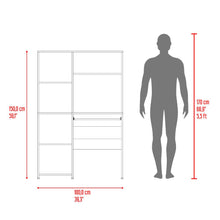 Escritorio Biblioteca Alden, Wengue, con entrepaños para colocar libros u objetos