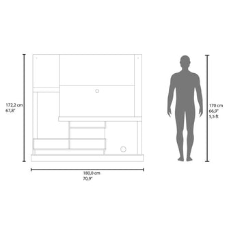 Mesa Para Tv Draven, Nogal y Bardolino, con Espacio Para Televisor de Hasta 55 Pulgadas