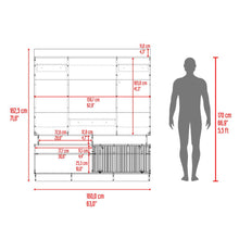 Mesa Para Tv Thun, Blanco Duqueza y Bardolino, con espacio central para tv de hasta 70"