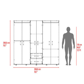 Closet Barin, Fresno Europeo y Wengue, con cuatro puertas abatibles