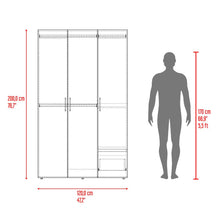 Closet Kenvil, Blanco Duqueza, con un cajon y tres puertas