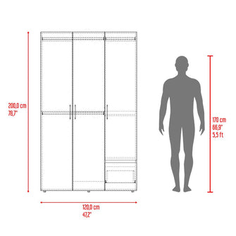 Closet Kenvil, Milan y Wengue, con un cajon y tres puertas