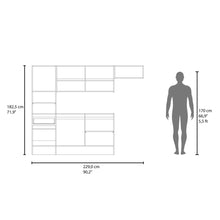 Cocina Integral Dali , Blanco y Fresno Europeo, Con seis puertas batientes y un cajón, amplio espacio de almacenamiento ZF