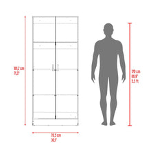 Alacena Roy, Nogal Europeo y Wengue, con dos puertas y manijas metálicas
