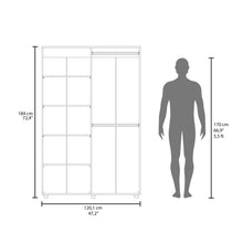 Closet Eco, Milan y Blanco, Pequeño con amplios espacios para guardar ropa ZF